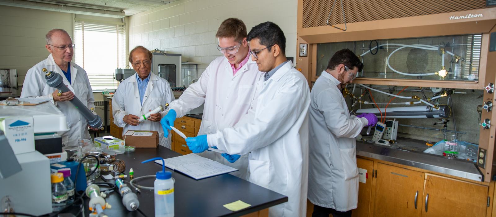 Researchers in a lab