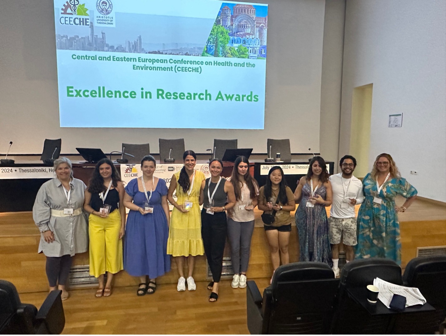 Group photo of researchers at an event
