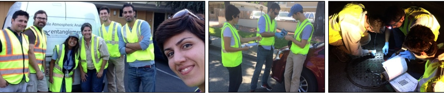 Researchers out on the road working