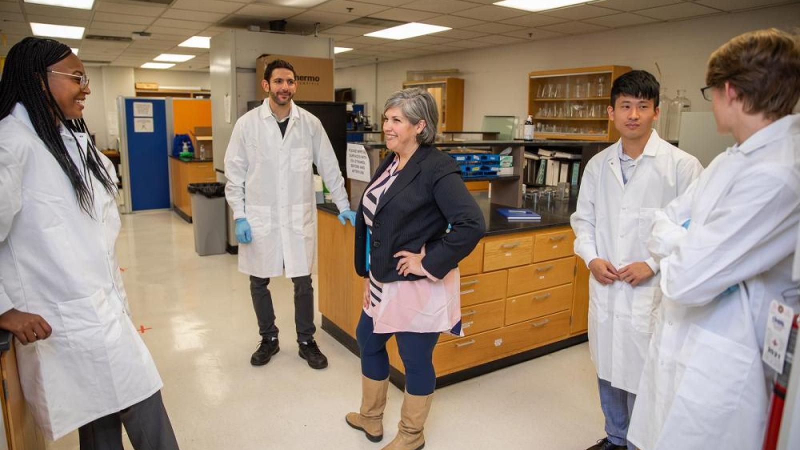 Researchers in a lab