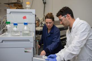 Researchers working in a lab